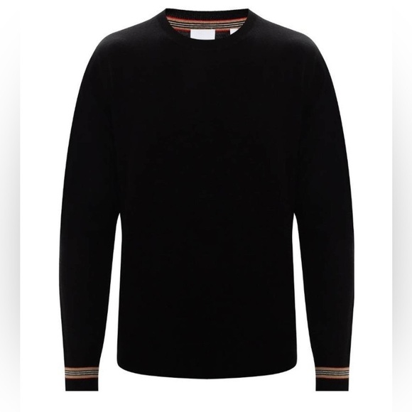 Burberry Icon Stripe Trim Knit Sweater - Picture 1 of 10